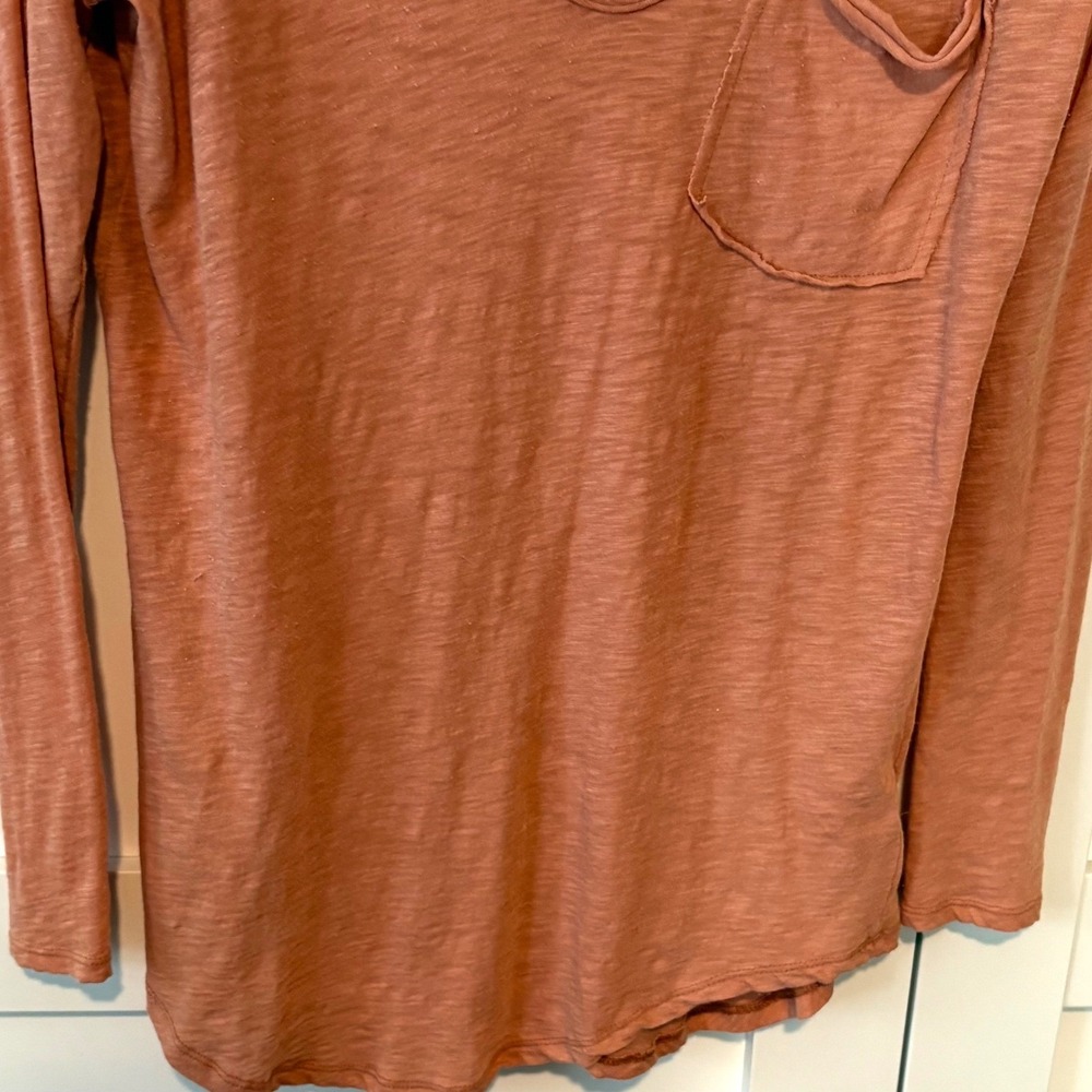 We the Free Women's Dusty Orange Long Sleeve T-Shirt in Size M - Picture 4 of 14
